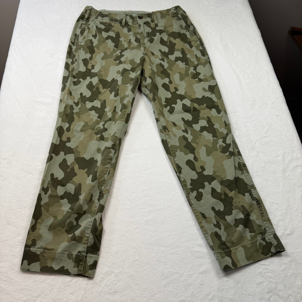 Gap Straight Khaki Womens 6 Green Camo Good High Rise Stretch Pants 616988-00
